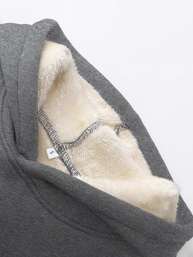 Women'S Letter Print Drop Shoulder Hoodie, Fashion Casual Hoodies Sweatshirts for Daily Holiday Outdoor Wear, Women Clothing for Winter